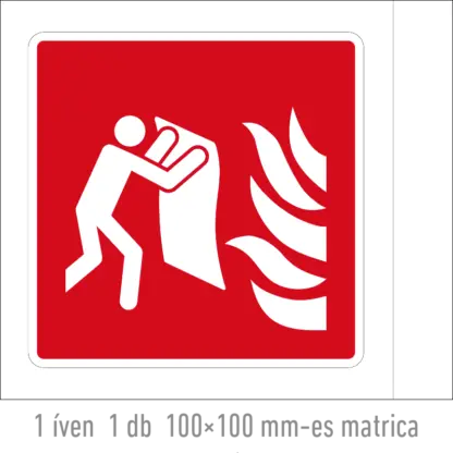 Tűzoltó takaró matrica / tábla (ISO 7010-F016 piktogram)
