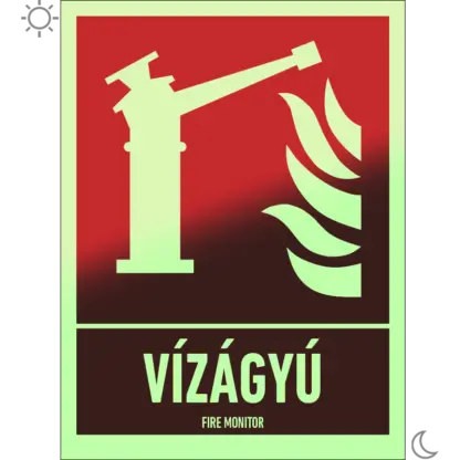 Vízágyú matrica / tábla (ISO 7010-F015 piktogram + felirat)
