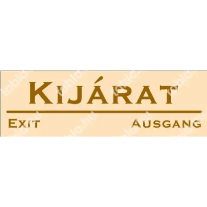 Kijárat matrica / tábla (bézs/barna