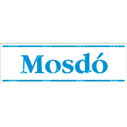 Mosdó matrica / tábla (kék/fehér