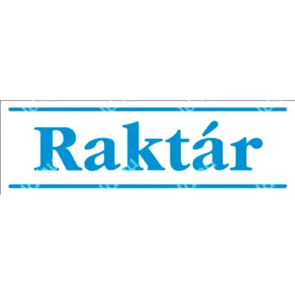 Raktár matrica / tábla (kék/fehér