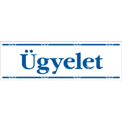 Egyedi gyártású üzleti matrica / tábla (fehér/kék hasonló szín)