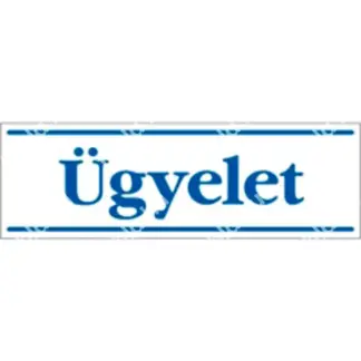 Egyedi gyártású üzleti matrica / tábla (fehér/kék színazonos)