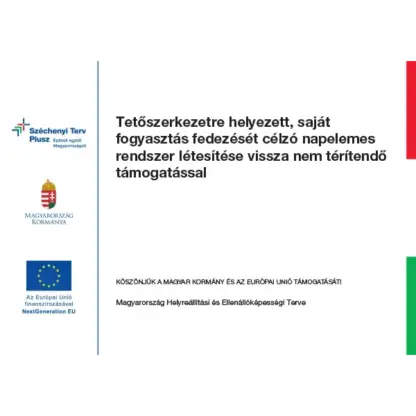 Lakossági napelem tájékoztató tábla (KTK RRF 12. melléklet szerint)
