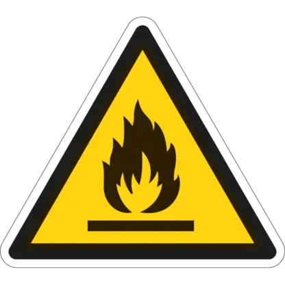 Gyúlékony anyag matrica (ISO 7010-W021 piktogram)
