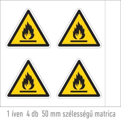 Gyúlékony anyag matrica (ISO 7010-W021 piktogram)