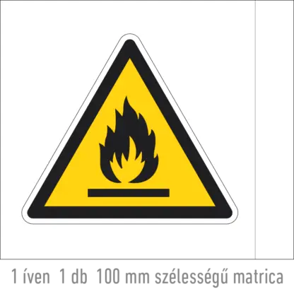 Gyúlékony anyag matrica (ISO 7010-W021 piktogram)