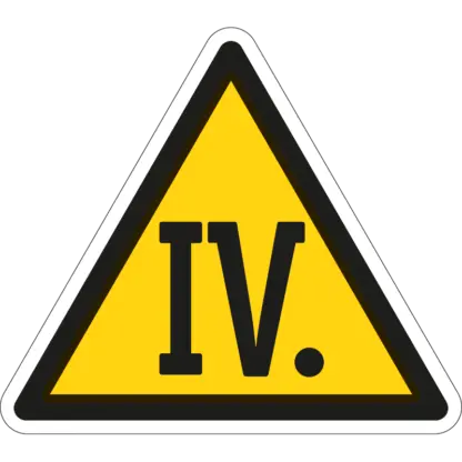 IV. tűzveszélyességi fokozat matrica (piktogram)