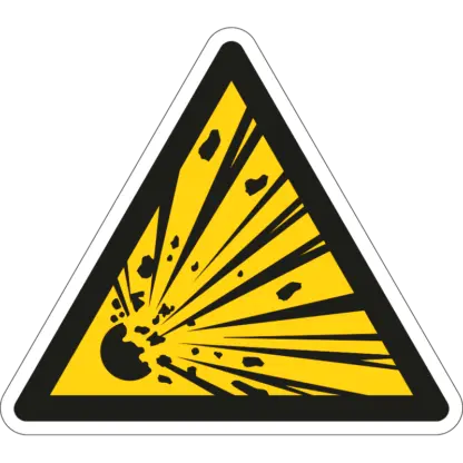 Robbanásveszélyes anyag! matrica (ISO 7010-W002 piktogram)