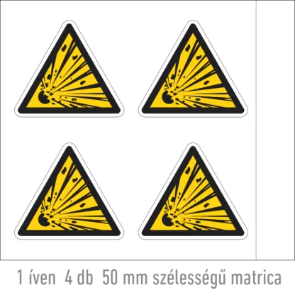 Robbanásveszélyes anyag! matrica (ISO 7010-W002 piktogram)