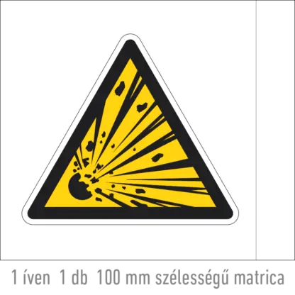 Robbanásveszélyes anyag! matrica (ISO 7010-W002 piktogram)