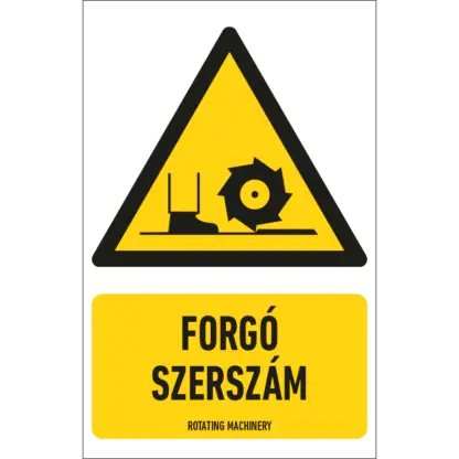 Forgó szerszám matrica / tábla (piktogram + felirat)