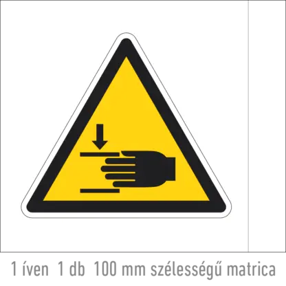 A kéz sérülésének veszélye! matrica (ISO 7010-W024 piktogram)