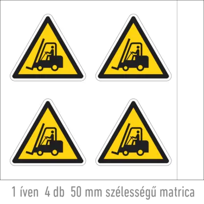 Munkagép-közlekedés! matrica (ISO 7010-W014 piktogram)