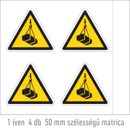 Függő teher matrica (ISO 7010-W015 piktogram)
