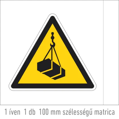Függő teher matrica (ISO 7010-W015 piktogram)