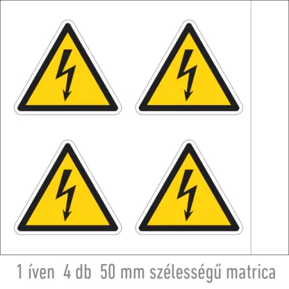 Áramütés veszélye! matrica (ISO 7010-W012 piktogram)