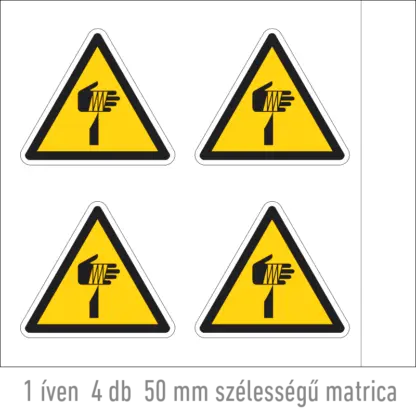 Éles tárgyak matrica (ISO 7010-W022 piktogram)