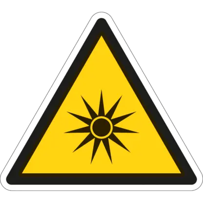 Optikai sugárzás matrica (ISO 7010-W027 piktogram)