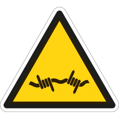 Szögesdrót matrica (ISO 7010-W033 piktogram)