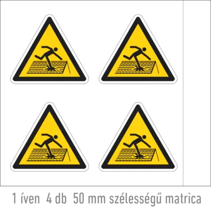 Beszakadó tető matrica (ISO 7010-W036 piktogram)