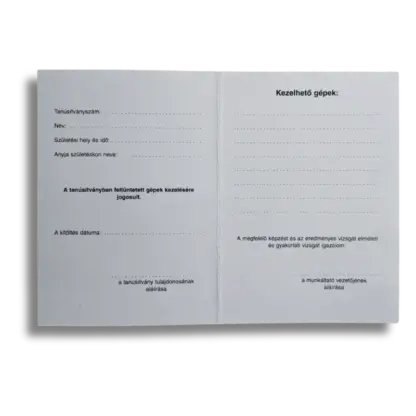 Gépkezelő tanúsítvány - Image 2