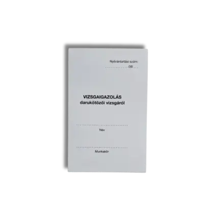 Vizsgaigazolás darukötözői vizsgáról