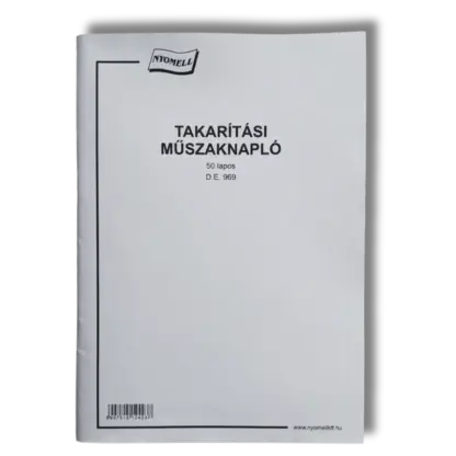 Takarítási műszaknapló