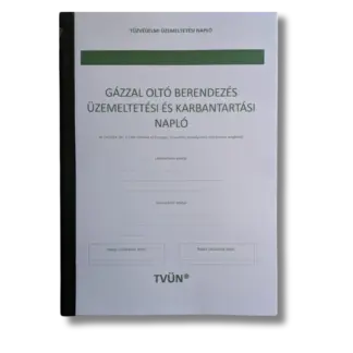 Gázzal oltó beépített tűzoltó berendezés üzemeltetési és karbantartási napló