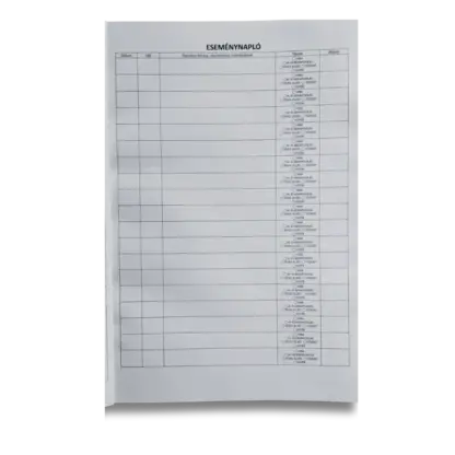Gázzal oltó beépített tűzoltó berendezés üzemeltetési és karbantartási napló - Image 2