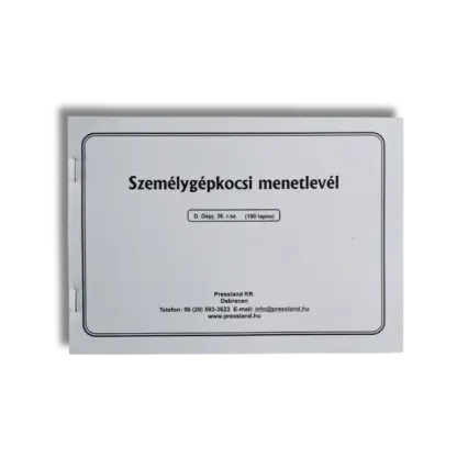 Személygépkocsi menetlevél