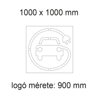 Elektromos töltő festősablon 1000x1000 mm