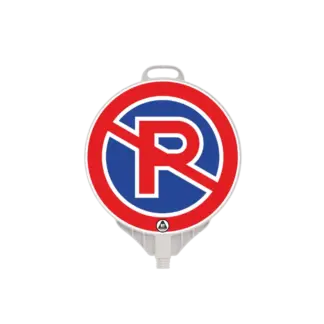 Műanyag jelzőtábla (Parkolni tilos!) kétoldalas 370 mm