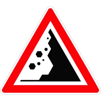 Kőomlás (jobbról) KRESZ közlekedési tábla