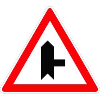 Útkereszteződés alárendelt úttal (3) KRESZ közlekedési tábla