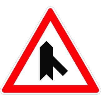 Útkereszteződés alárendelt úttal (5) KRESZ közlekedési tábla