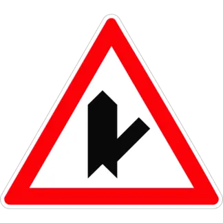 Útkereszteződés alárendelt úttal (7) KRESZ közlekedési tábla