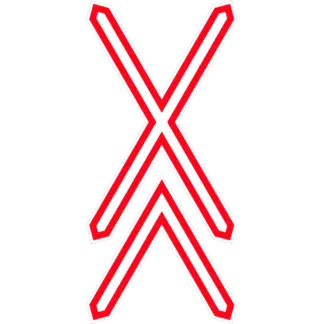 Két- vagy többvágányú vasúti átjáró kezdete (álló) KRESZ közlekedési tábla