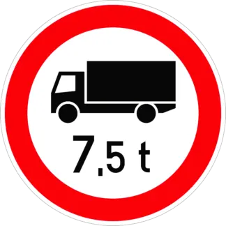 Tehergépkocsi össztömeg-korlátozás (2) KRESZ közlekedési tábla