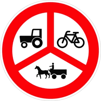 Hármas behajtási tilalom! KRESZ közlekedési tábla