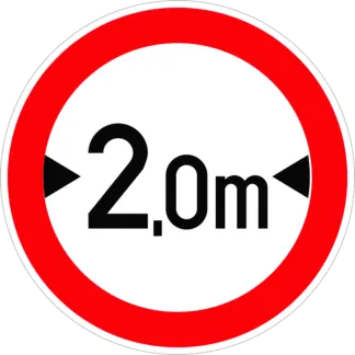 Szélességkorlátozás KRESZ közlekedési tábla