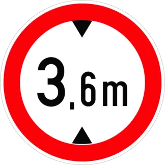 Magasságkorlátozás KRESZ közlekedési tábla