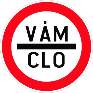 Kötelező megállás (vám/szlovák) KRESZ közlekedési tábla