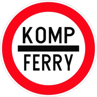 Kötelező megállás (komp/általános) KRESZ közlekedési tábla