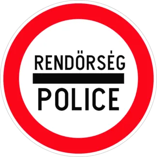 Kötelező megállás (rendőrség/általános) KRESZ közlekedési tábla