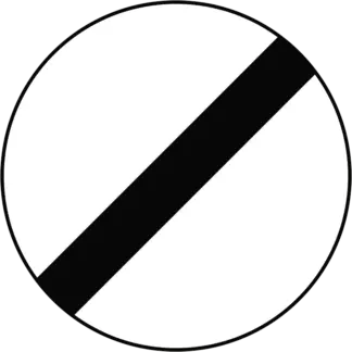 Mozgó járművekre vonatkozó tilalmak vége KRESZ közlekedési tábla