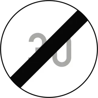 Sebességkorlátozás vége KRESZ közlekedési tábla