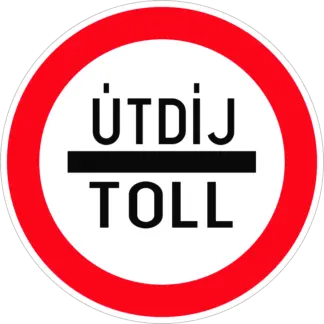 Útdíj KRESZ közlekedési tábla