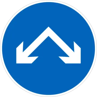 Kikerülési irány (balra és jobbra) KRESZ közlekedési tábla