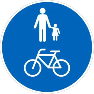 Gyalog- és kerékpárút (közös) KRESZ közlekedési tábla